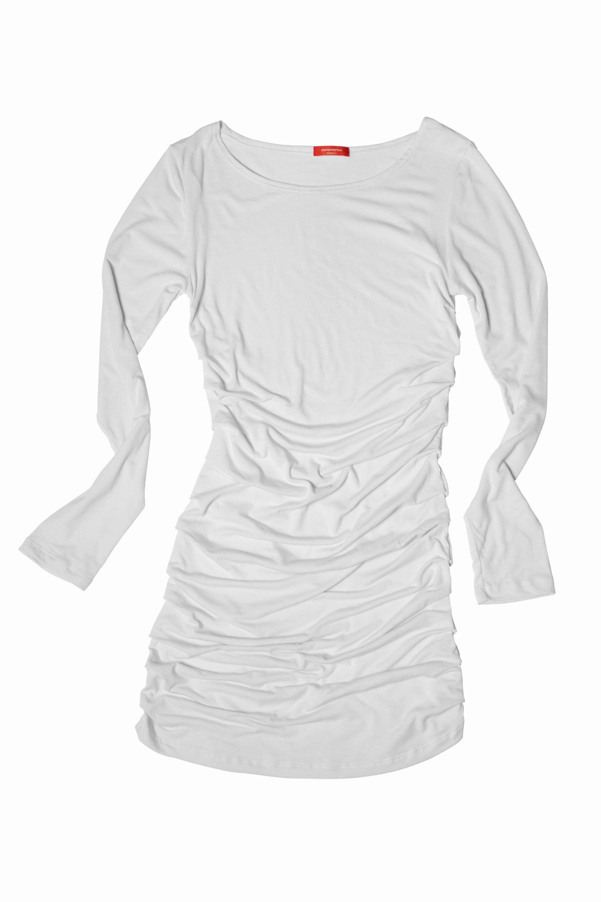 white wool dress LONG SLEEVE WOOL DRESS WHITE – EMPATH